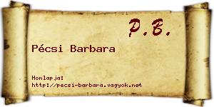 Pécsi Barbara névjegykártya